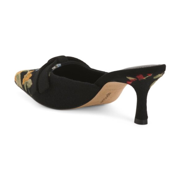 LARROUDE Handmade In Brazil Floral Embroidered Markarian Mules - Picture 2 of 3